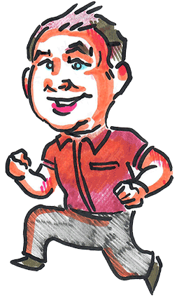 keith evans cartoon running